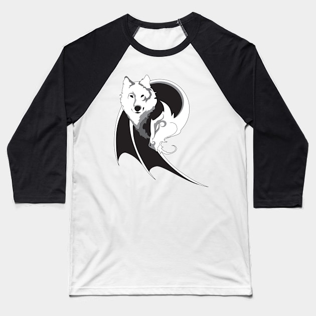 Wolf & Dragon Baseball T-Shirt by The Cuban Witch